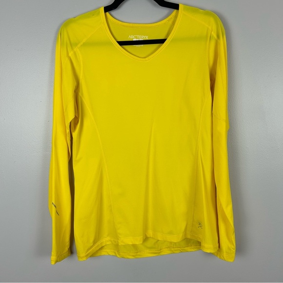 Arc'teryx Yellow Fitted Long Sleeve T-Shirt Size Large - Picture 2 of 11